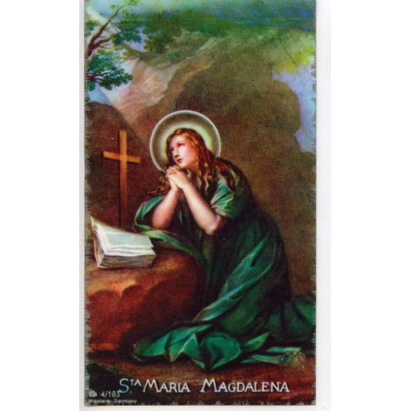 St. Mary Magdalene - Relic Laminated holy card - Blessed by Pope Francis