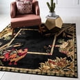 thumbnail image 1 of Unique Loom Barnyard Collection French Country Cottage Roosters Black Square Rug (6' 0 x 6' 0), 1 of 1