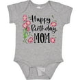 thumbnail image 3 of Inktastic Happy Birthday, Mom Pink Flowers Boys or Girls Baby Bodysuit, 3 of 5
