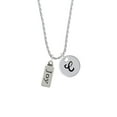 thumbnail image 2 of Delight Jewelry Silvertone Joy Silvertone Script Initial Disc - C - Charm Necklace, 20"+3", 2 of 4