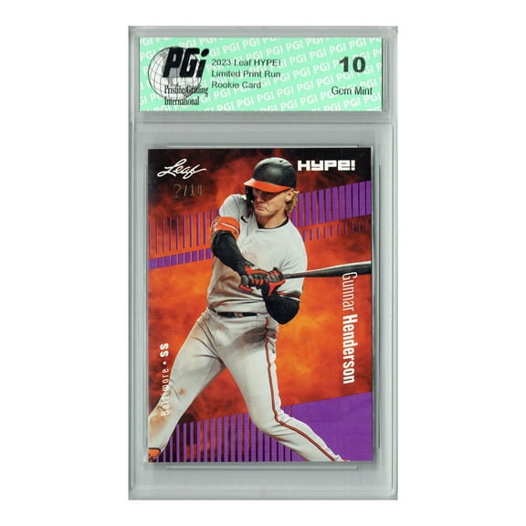 Gunnar Henderson 2023 Leaf HYPE! #121 Purple SP, Just 10 Made Rookie Card PGI 10