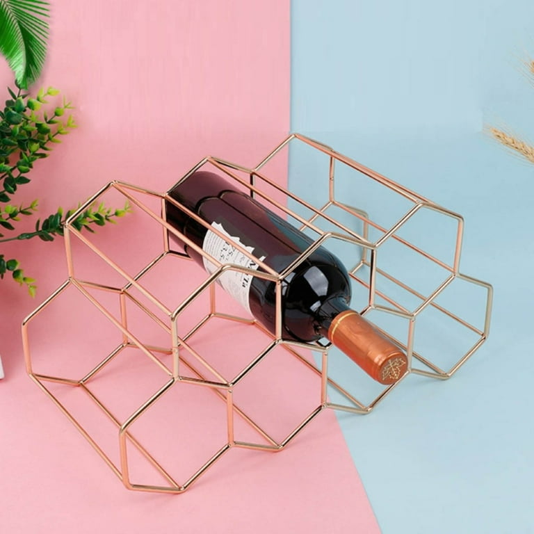 1Pcs Metal Honeycomb Wine Rack Modern Hexagon Honeycomb Space