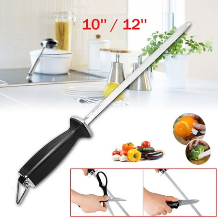10/12 Inch Knife Diamond Sharpening Steel Rod Stick Sharpener honing steel Oval Stone,Chef (Best Knife Honing Steel)