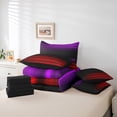 thumbnail image 6 of jejeloiu Abstract Vintage Lines 7pcs Bedding Comforter Set,Geometric Striped Print Queen Bedding Sets,Red Purple Black Queen Sheet Sets For Teens,Breathable Home Decor Reversible, 6 of 8
