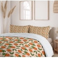 thumbnail image 6 of Ambesonne Fruit Duvet Cover Sets, Tropical Leafy Tangerines, 2-King, Pale Peach and Multicolor, 6 of 7