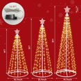 thumbnail image 6 of Cvortll Outdoor Christmas Cone Tree, Set of 3 LED Christmas Tree, 4/5/6 FT Lighted Tree Warm White Christmas Decorations for Yard Porch Indoor Outdoor Xmas Decor, 6 of 9