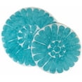 thumbnail image 2 of Chesapeake Merchandising, Inc Chesapeake Bursting Flower  2 pc. Round Bath Rug Set (24" & 30") Bursting Flower White / Aqua, 2 of 6