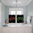 thumbnail image 3 of Game Controller Kitchen Curtains Small Short 39 Inch Length, Modern Art Gaming Handheld Black Grommet Top Bedroom Living Room Curtains, Light Filtering Cafe Curtain Drapes 2 Panels Set 55''x39'', 3 of 9