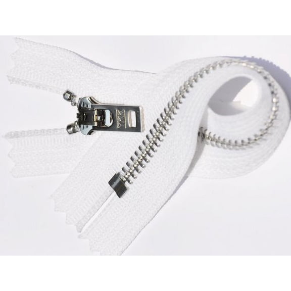 9" Aluminum Jeans Zipper with Locking Pull YKK#5 Closed End - Color White (5 Zippers/pack)