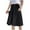 Black-05, variant on REALiKUN Knee Lenght Culottes Pants for Women Summer Loose Elastic Waist A-line Wide Leg Palazzo Trousers with Pockets