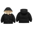thumbnail image 4 of Kids Baby Boy Girl Winter Warm Hooded Jacket Down Coat Padded Thick Overcoat Solid Color, 4 of 4