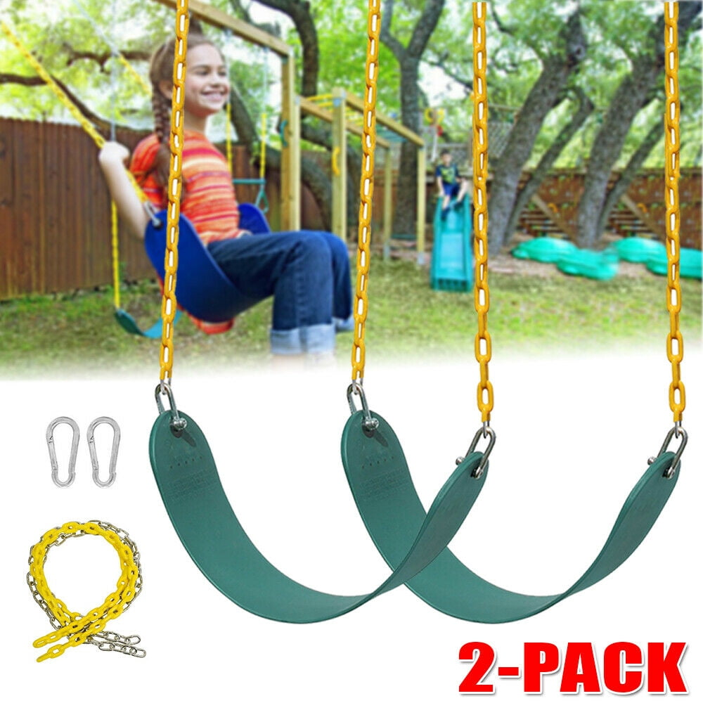 2 X Heavy Duty Swing Seat-Swings Set Accessories with Chain Adult Kids Outdoor 