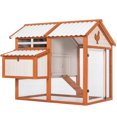 thumbnail image 7 of 55" Wooden Chicken Coop, Chicken Cage with Waterproof PVC Roof, Nesting Box, A PVC Roof and Openable Lid, Large Hen House with Removable Bottom for 6-8 Chickens, Beige, 7 of 7