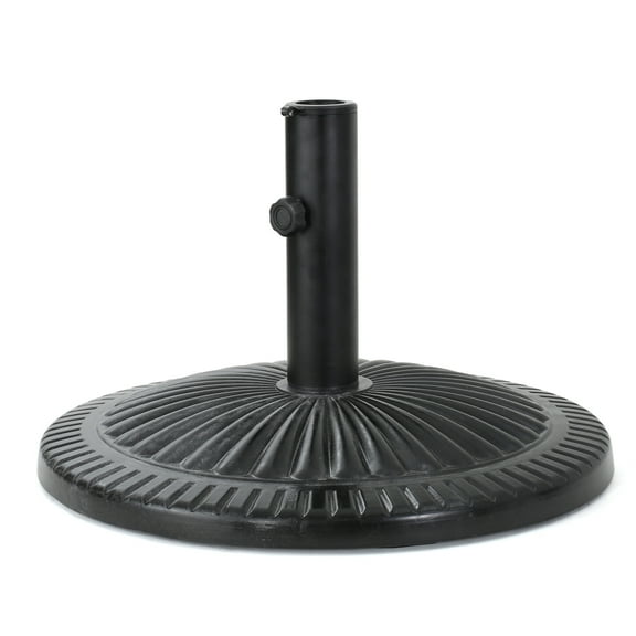 GDF Studio Tucson Outdoor Resin and Steel Umbrella Base, Black