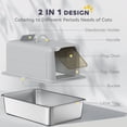 thumbnail image 4 of PawHut Stainless Steel Cat Litter Box w/ Removable Lid & Scoop, Grey, 4 of 10