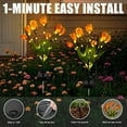 thumbnail image 3 of 2 Pack Tulips Flowers, Artificial Flower Decoration, Outdoor Solar Lights, Waterproof Solar Lights Outdoor, Solar Garden Stake Flowers, Decorative Solar Lamp for Patio Lawn, Garden, 3 of 8