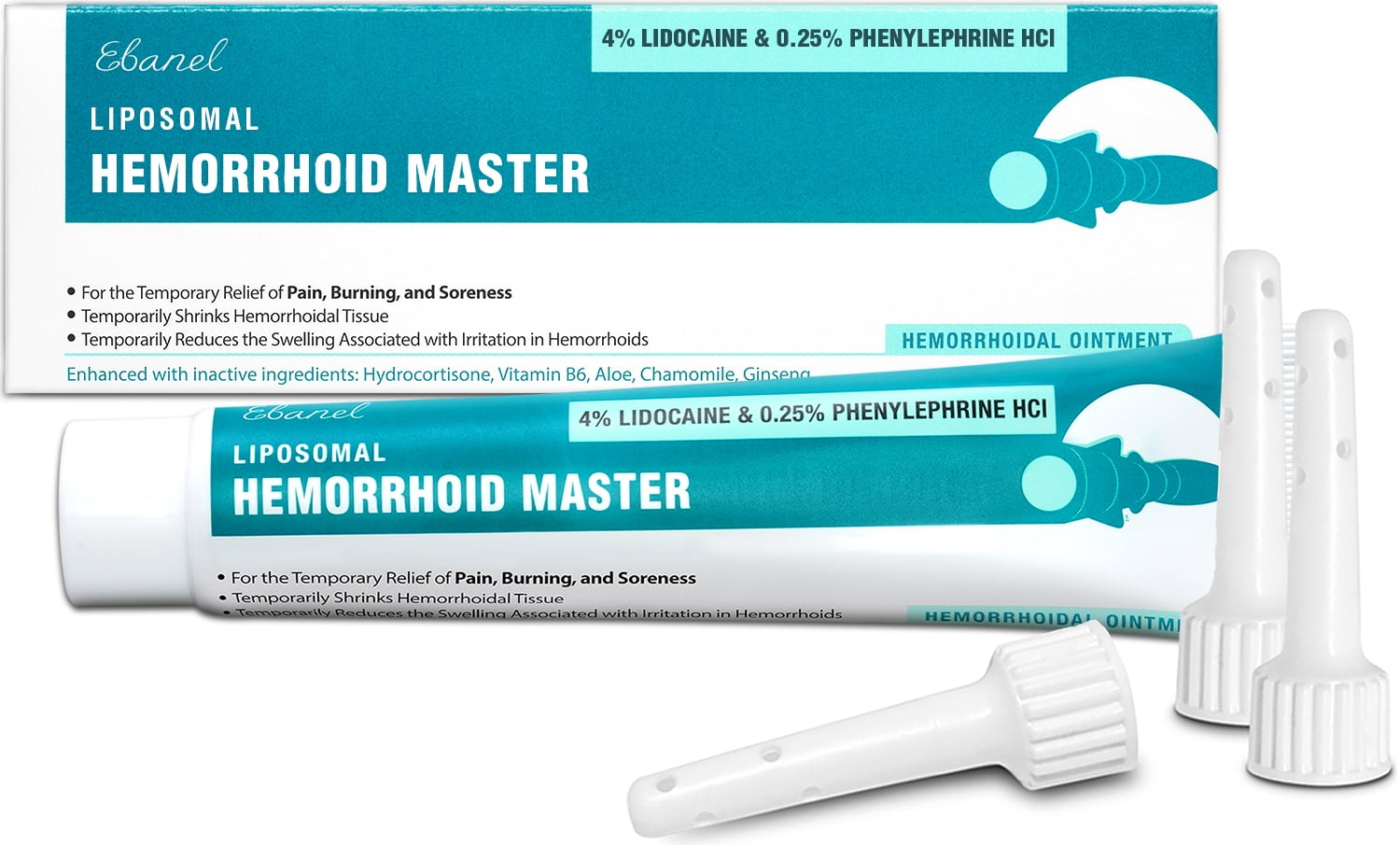 Ebanel Lidocaine Hemorrhoid Treatment Ointment 1 6oz Anal Fissure Anesthetic Cream