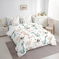 thumbnail image 3 of Feelyou Cute Dog Pug Bedding Comforter Set 7 Pieces for Teens, Kawaii Stars Print Full Bedding Set, Cartoon Dalmatian Theme Reversible Fitted Sheet Flat Sheet, Breathable Home Decor, 3 of 8
