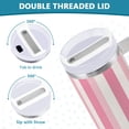 thumbnail image 4 of 40 oz Tumbler with Handle and Straw Lid Pink Striped Insulated Vacuum Water Bottle Stainless Steel Travel Cup, 4 of 8
