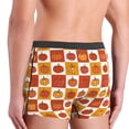 thumbnail image 4 of Men's Boxer Briefs, Pumpkin Plaid Soft Comfy Mens Underwear Boxer Briefs Breathable With Widen Waist, 4 of 7