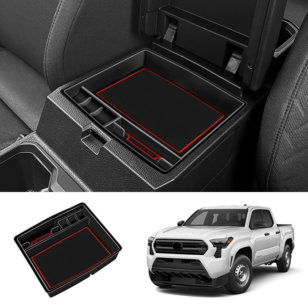 For Tacoma 2024 Car Center Armrest Storage Tray Organizer Box Cover Parts