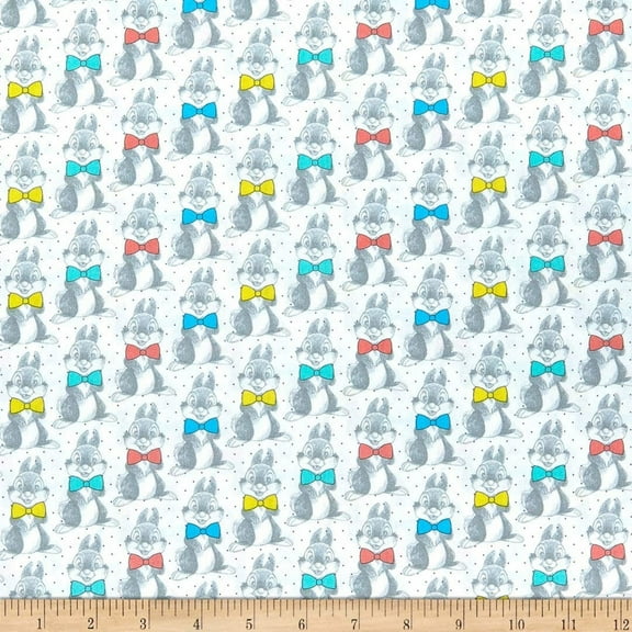 Disney "Dressed to Impress" Thumper Bowtie Dots Multicolor 100% Cotton Fabric Sold by the Yard