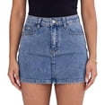 thumbnail image 2 of Nmnitkp Jean Skirt High Waisted Stretchy Denim Mini Skirt, Vintage Bodycon Jean Skirt with Frayed Back Pockets, for Casual Streetwear Daily & Night OutLight Blue,XL, 2 of 8