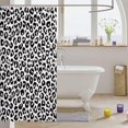 thumbnail image 3 of Black and White Bath Curtain Leopard Print Shower Curtain for Kids Boys Girls Teens Decor Africa Cheetah Print Shower Curtain with Hooks Safari Animal Skin Waterproof Fabric Bathroom Decor 72x72 Inch, 3 of 6