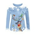 thumbnail image 4 of Hauts d'Été Mignons pour Femmes, Imprimé Décontracté de Noël, Manches Trois-Quarts, Col Rond, Blouses pour Femmes en Liquidation, 4 of 4