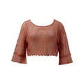 thumbnail image 1 of Ropa Playa Ocean Pacific para Mujer Blusa Corta Crochet Manga Larga Acampanada Rojo Talla EG, 1 of 4