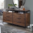 thumbnail image 2 of Sauder Nova Loft 6-Drawer Bedroom Dresser with Open Shelf, Grand Walnut Finish, 2 of 10