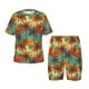thumbnail image 1 of Balery Colorful Hawaii Palms Conjunto de Pijama Infantil de Manga Corta con Estampado – Ropa de Dormir de Algodón Suave-Large, 1 of 6