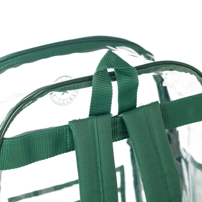 K Cliffs Unisex Heavy Duty Clear Backpack with Green Trim Walmart