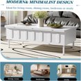 thumbnail image 6 of JERFIT White Lift-Top Coffee Table with Storage, 3-in-1 Convertible Folding Desk & Dining Table with 2 Drawers for Small Space Living Room, 6 of 10
