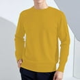 thumbnail image 2 of JTieacloth Big & Tall Mens Sweaters Men's Crewneck Sweater Winter Long Sleeve Solid Color Casual Business Pullover Knit Top(Yellow), 2 of 4