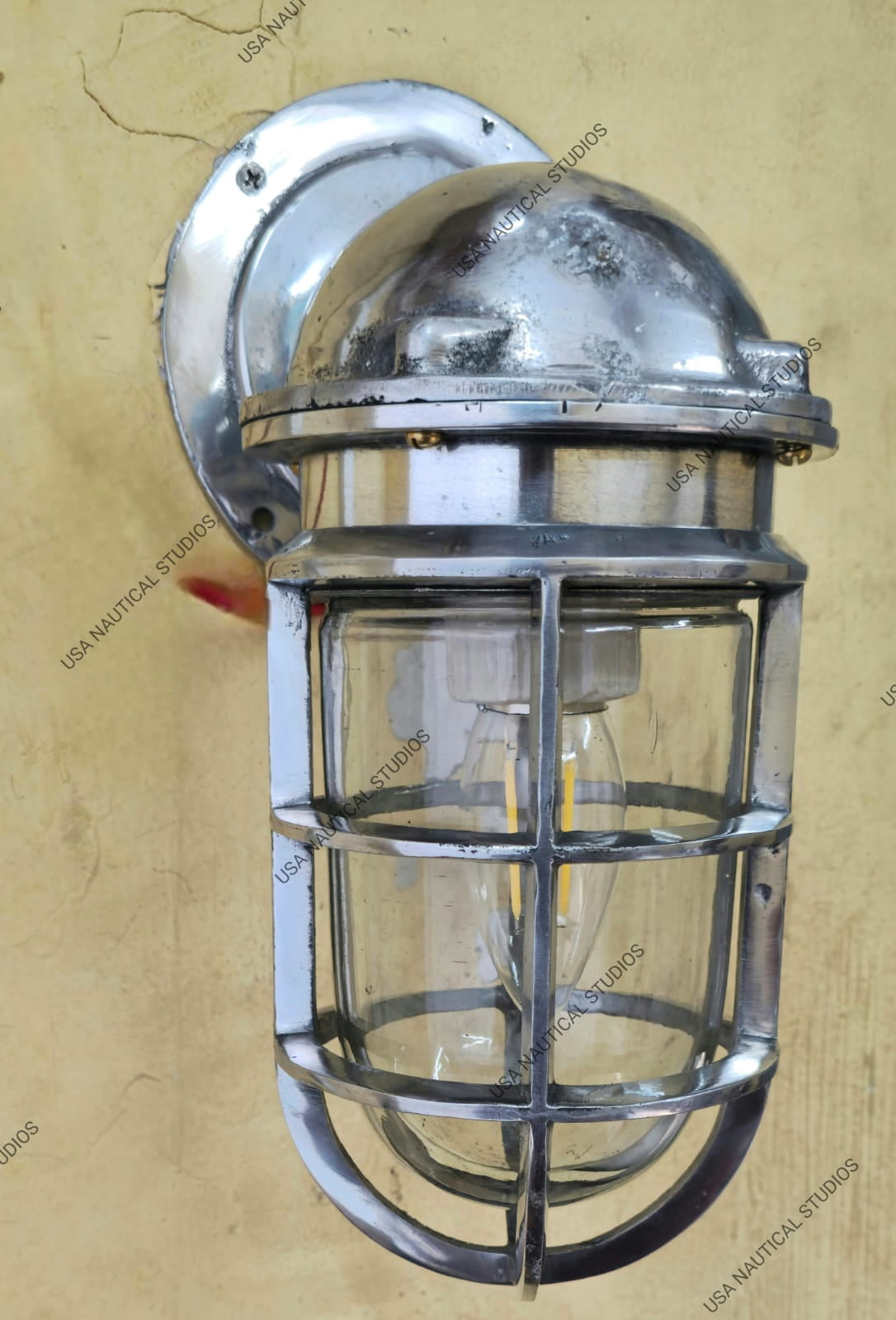 Bulkhead Oceanic Sconce Aluminum Wall Light – Industrial Nautical Style, Indoor/Outdoor Fixture