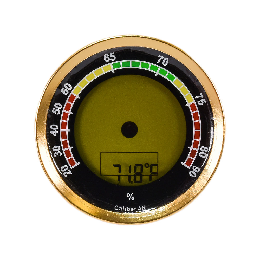 Oasis Caliber 4R Digital/Analog Hygrometer Gold