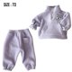 thumbnail image 2 of Traje informal con bolsillo de terciopelo de dos lados, conjunto de dos piezas de suéter de felpa con cuello alto para niños y niñas (púrpura), 2 of 6