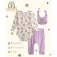 thumbnail image 4 of Millie & Myles Infant Pants Set - Baby Clothes for Boys and Girls with Bib and Long Sleeve Bodysuit, 4 of 7