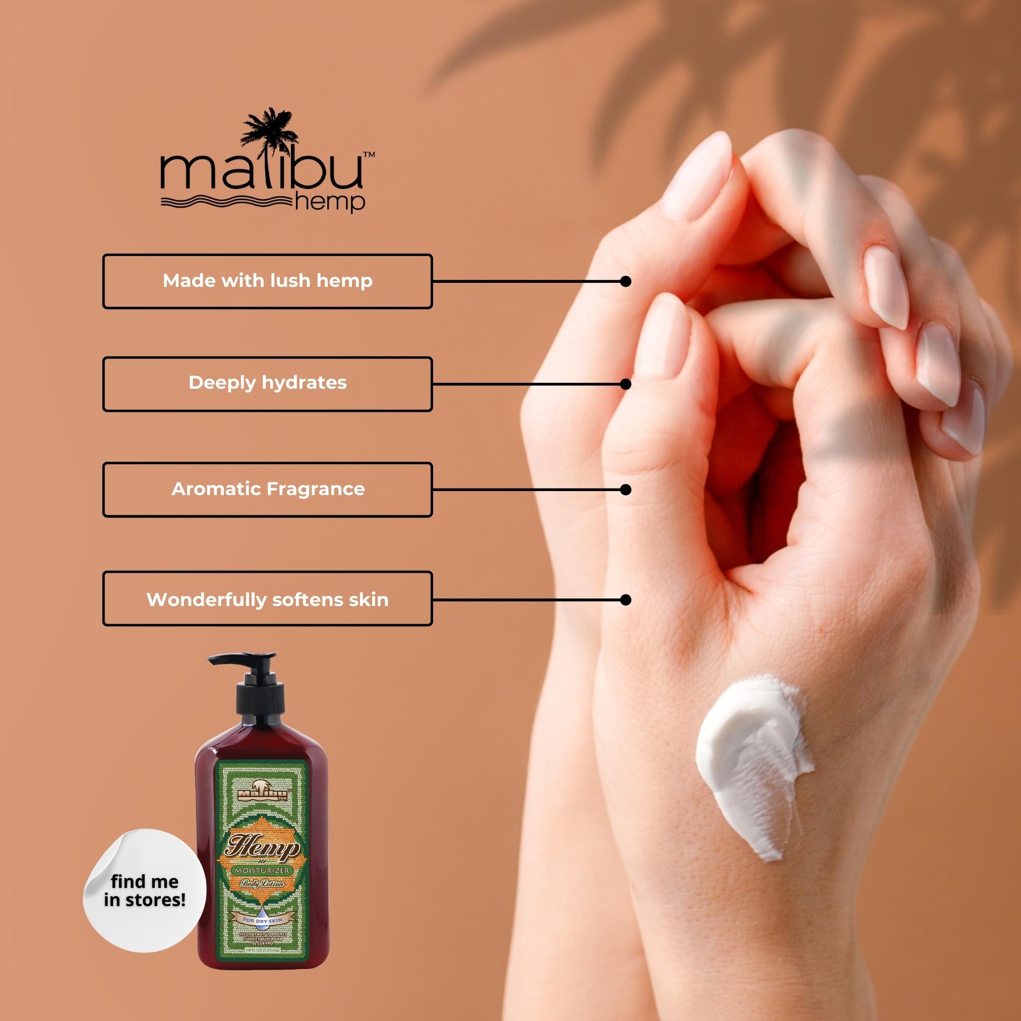 Malibu Hemp Body Lotion for Dry Skin Hemp Moisturizer 18 fl oz - image 3 of 5