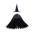 thumbnail image 1 of LUXUR Robes Cosplay pour Filles Couleur Unie Cape Col Rond Robe d'Halloween Tenue Déguisement Manches Longues Cape Violette 110, 1 of 2