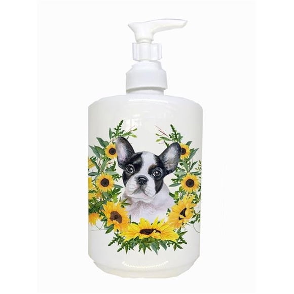 Carolines Treasures CK2902SOAP French Bulldog Black & White Ceramic Soap Dispenser