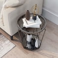 thumbnail image 6 of Furniture of America Ollis 1-Shelf Glass Top and Metal Black Nickel End Table, 6 of 7