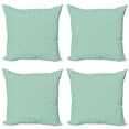 thumbnail image 1 of Abstract Throw Pillow Cushion Case Pack of 4, Retro Memphis Style Geometric Pastel Toned Odd Shapes Quirky, Modern Accent Double-Sided Print, 4 Sizes, Seafoam and Multicolor, by Ambesonne, 1 of 2