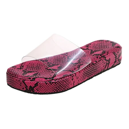 

ZTTD Women s Fashion Casual Transparent Snakeskin Wedges Outdoor Slippers Shoes Women s Slipper A