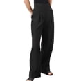 thumbnail image 1 of Pantalones De Pierna Ancha Pantalones de pierna ancha de cintura alta para mujer Pantalones de traje casual plisados ​​​​simples (Negro XL) Cgtredaw Para estrenar, 1 of 1