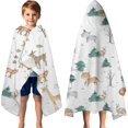 thumbnail image 3 of White Christmas Forest Animal Pattern Hooded Bath Towel，60"x35" for Ages 3 To 12 Kids, Quick Dry Lightweight Soft Microfiber Hood Beach Towel Cover Up for Kids, 3 of 7