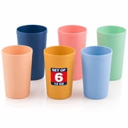 MASTERCOOK Reusable Plastic Cups 12 oz Set of 6, BPA-Free Tumblers, Bright