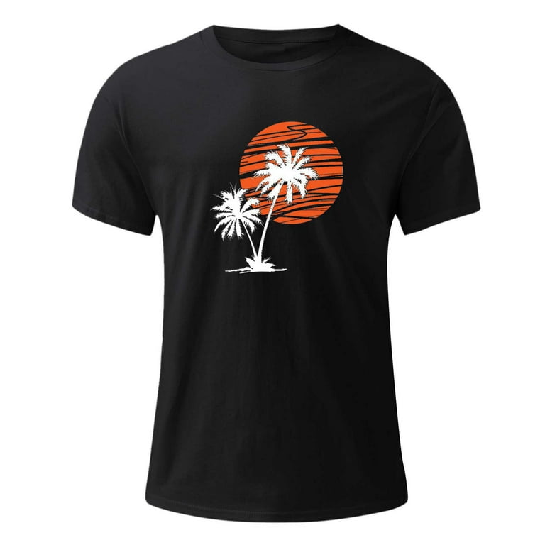 ZCFZJW Casual Summer T-Shirts for Men Short Sleeve Tropical Palm Tree Sunset Graphic Round Neck Fitness Tshirt 3D Digital Printing Pullover Tops Black XXXL - Walmart.com ZCFZJW Casual Summer T-Shirts for Men Short Sleeve Tropical Palm Tree Sunset Graphic Round Neck Fitness Tshirt 3D Digital Printing Pullover Tops Black XXXL - Walmart.com