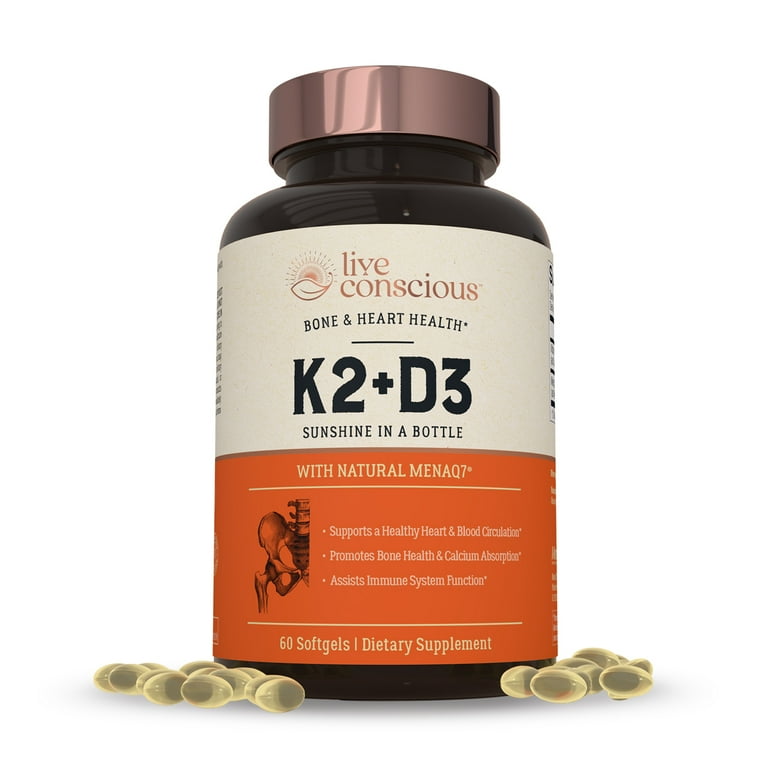 Live Conscious Vitamin K2 MK7 With D3 Supplement By, 51 OFF